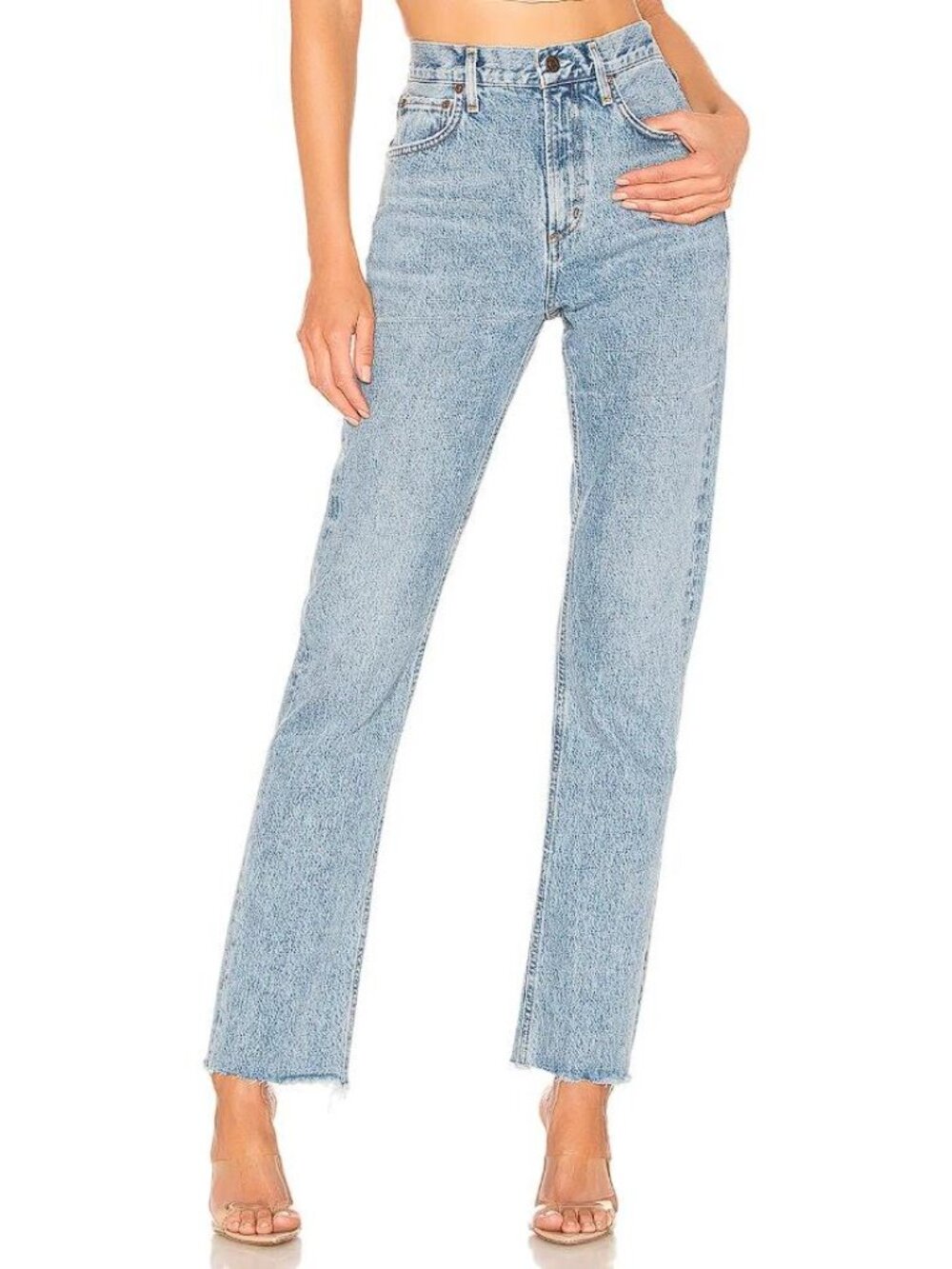 AGOLDE Women's Cherie High Rise Straight Jeans Size 27 in Merit
